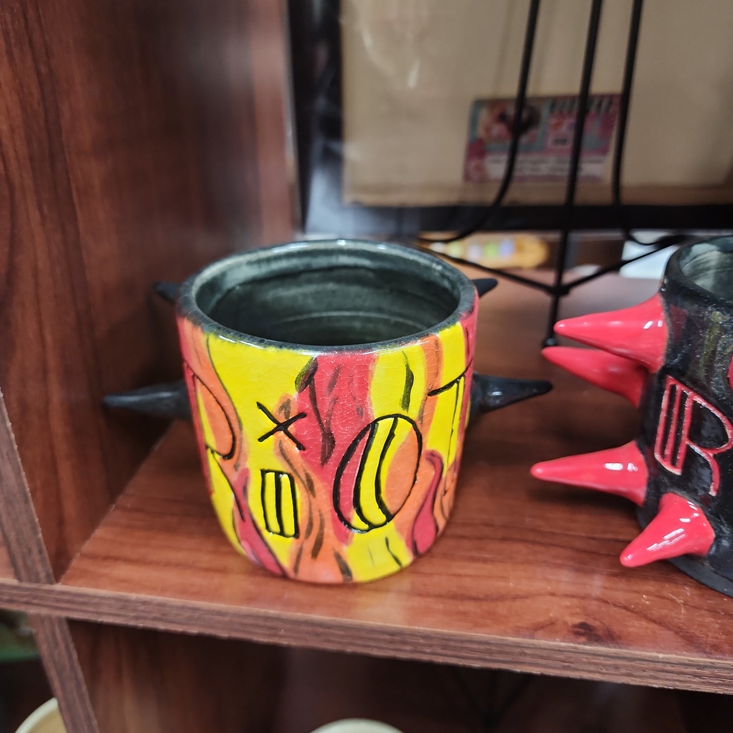 Spiked Mug | Fire Pattern RIOT | Bitchware Ceramics