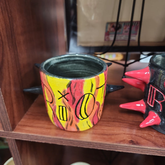 Spiked Mug | Fire Pattern RIOT | Bitchware Ceramics