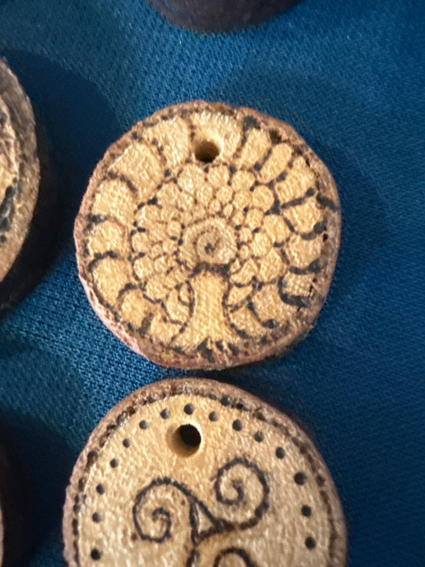 Wood burns pendants