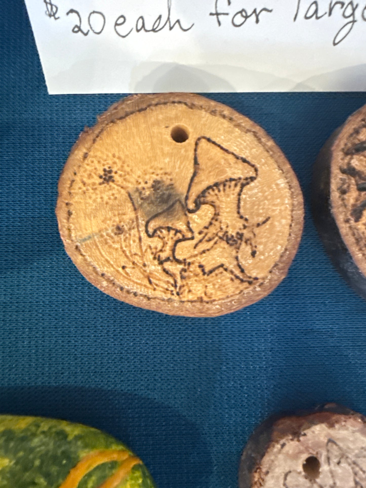 Wood burns pendants
