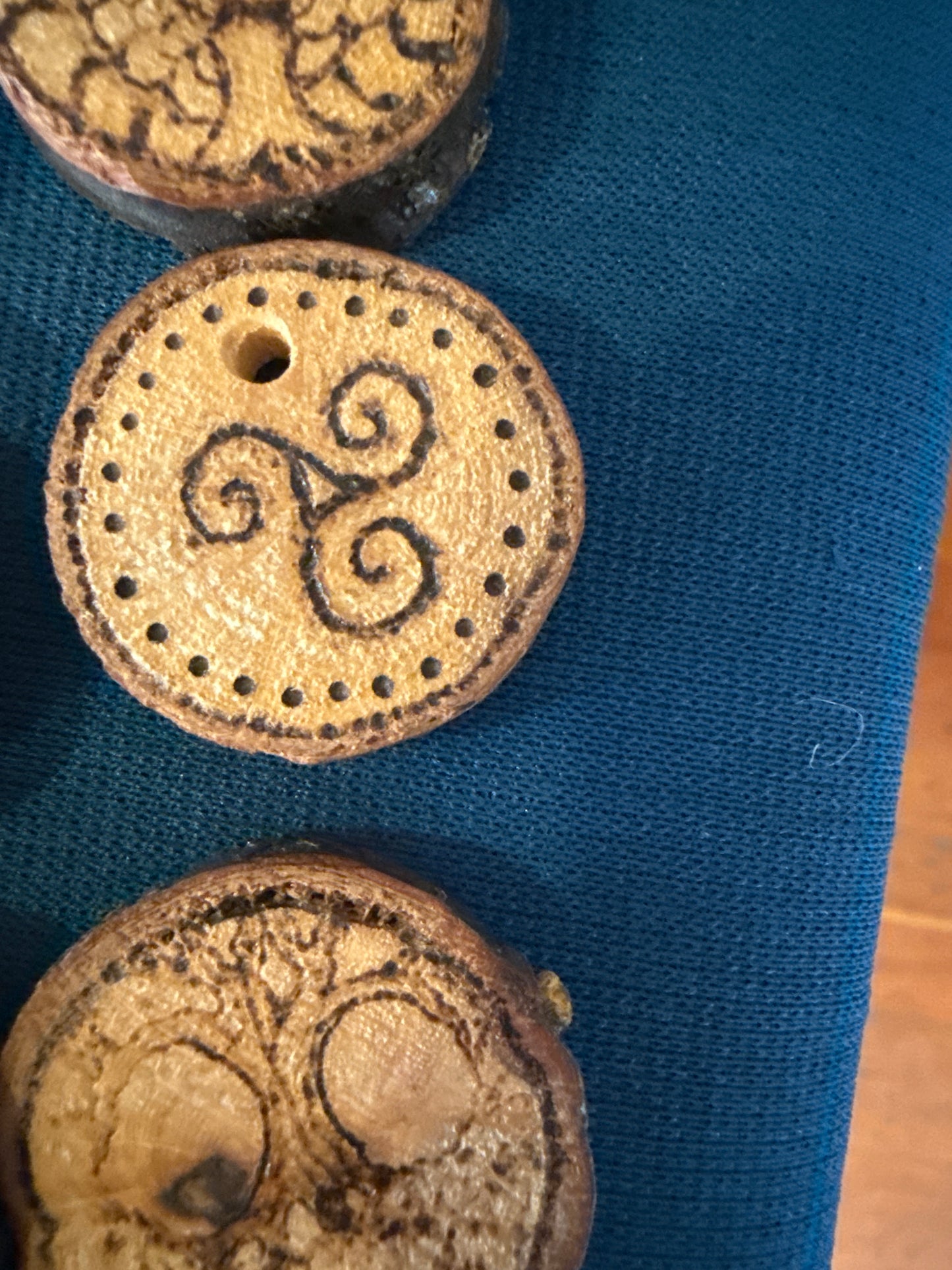 Wood burns pendants
