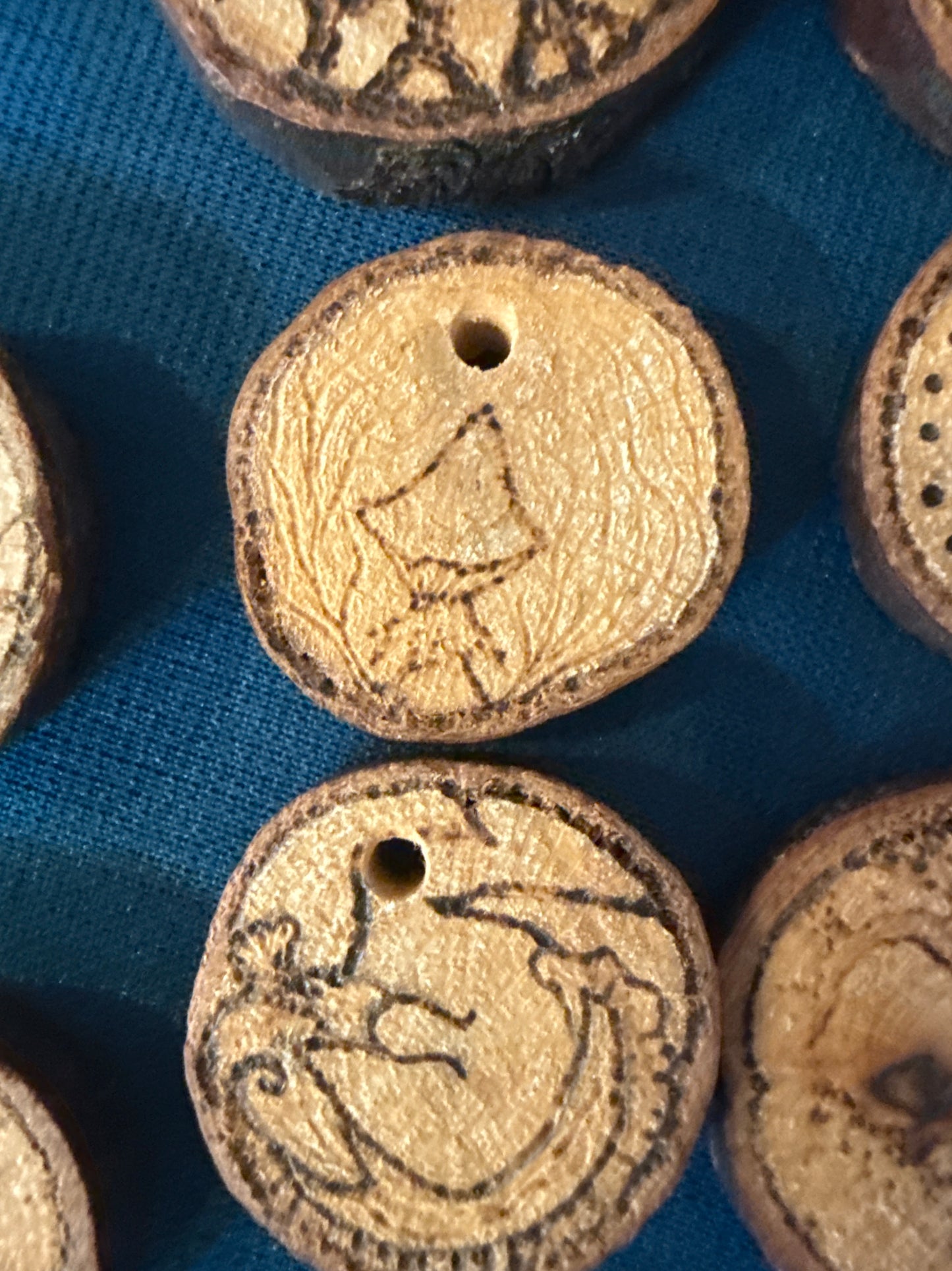 Wood burns pendants