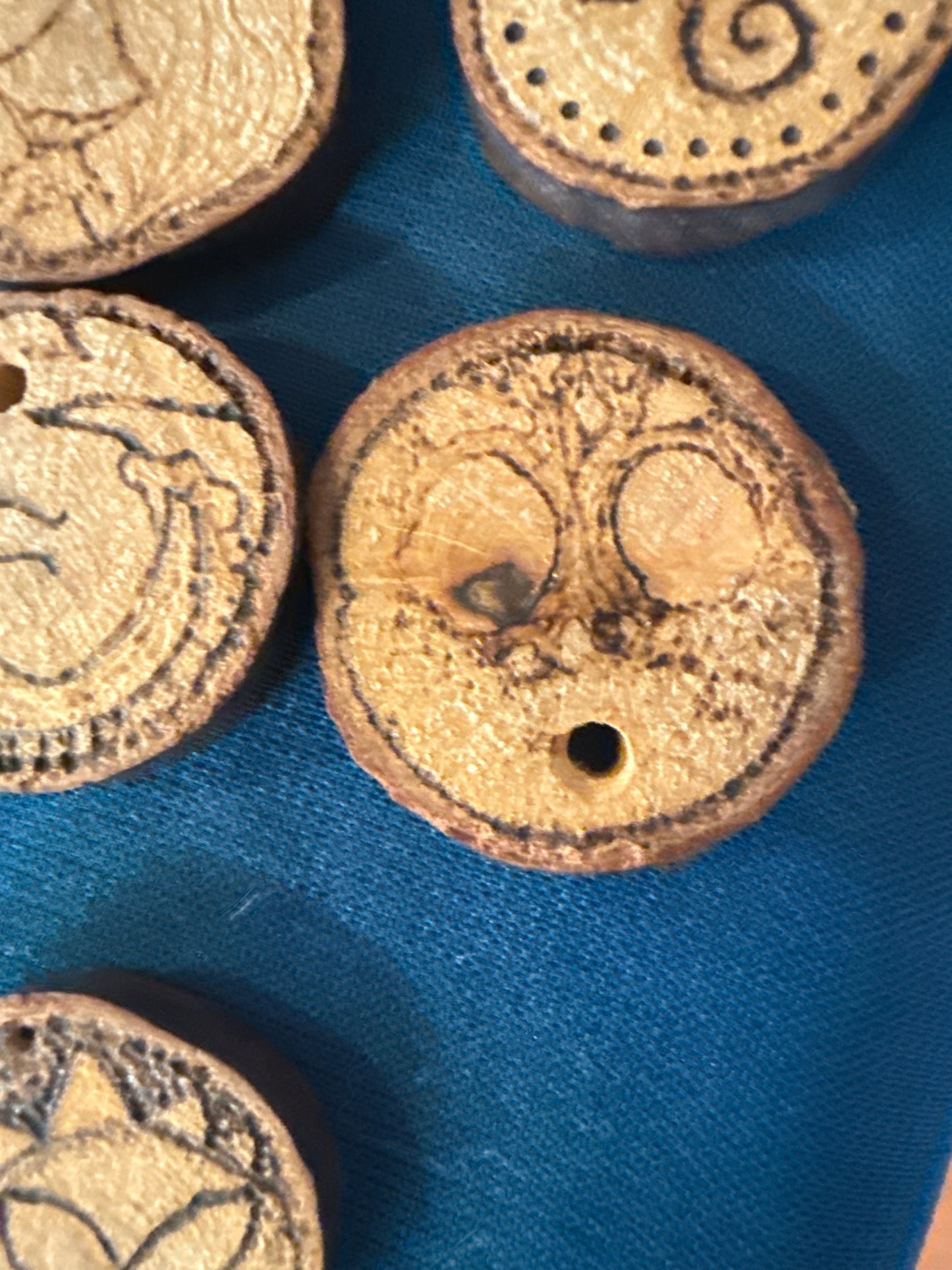 Wood burns pendants