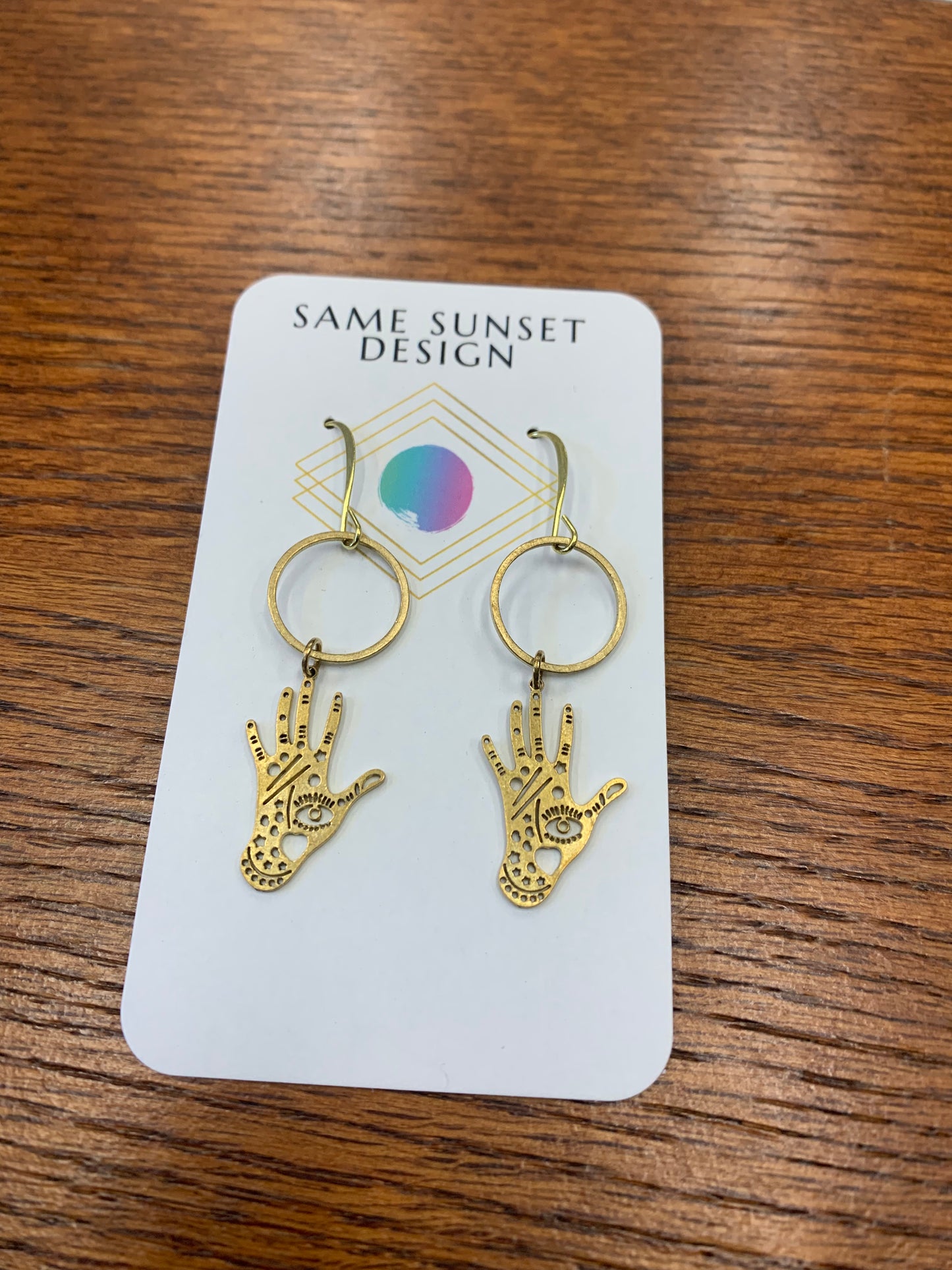 Palm with Eye Earrings
