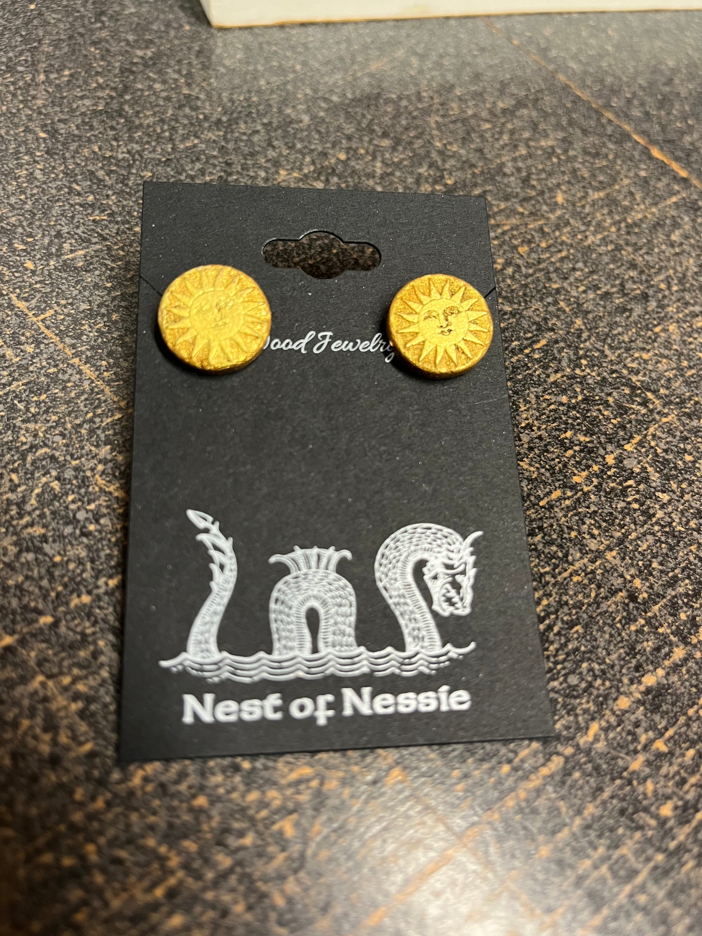 Sun Wood Earrings