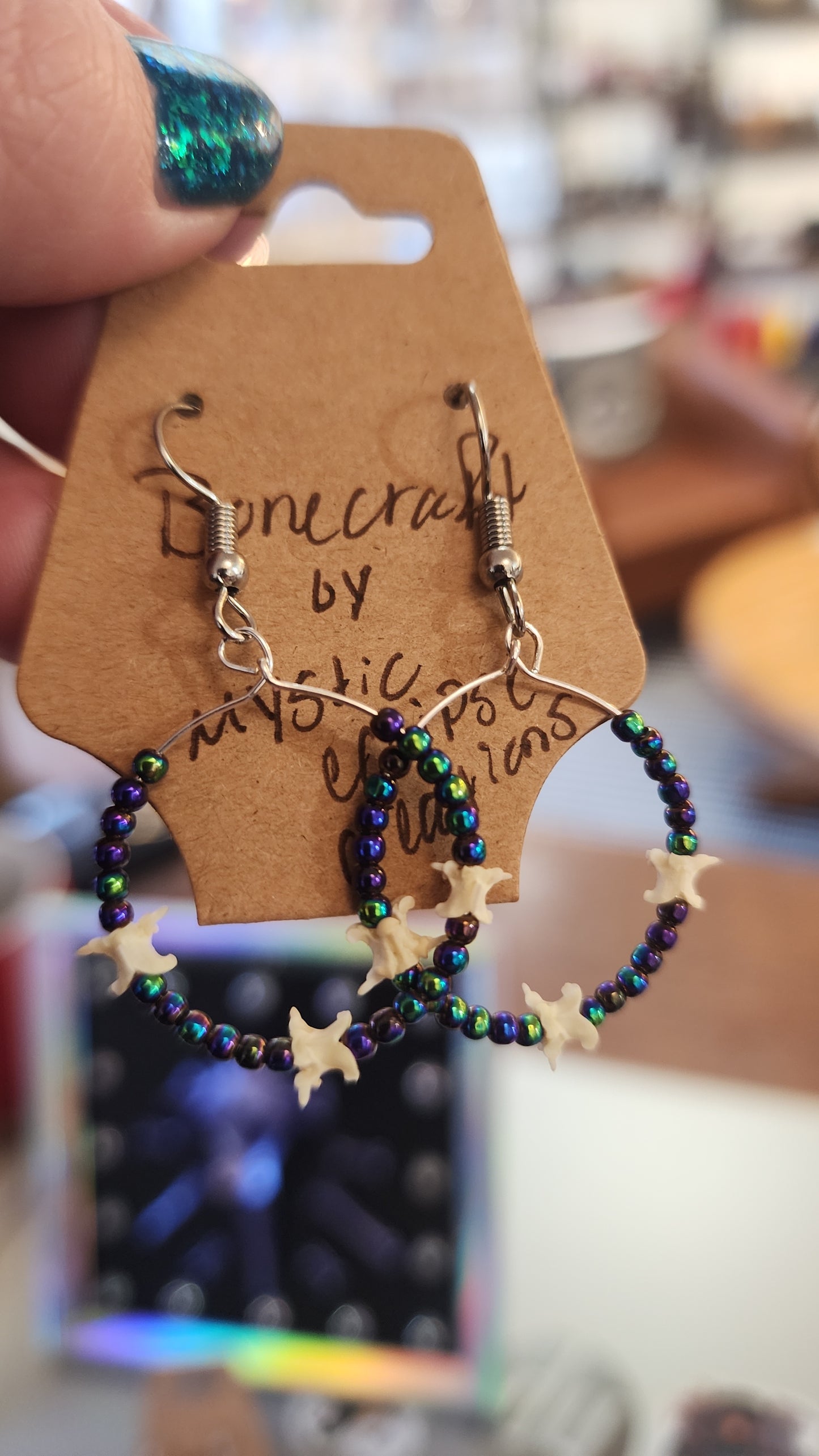 Mystic Eclipse Creations | Bonecraft Dangle Earrings | Oddities Art (Copy)
