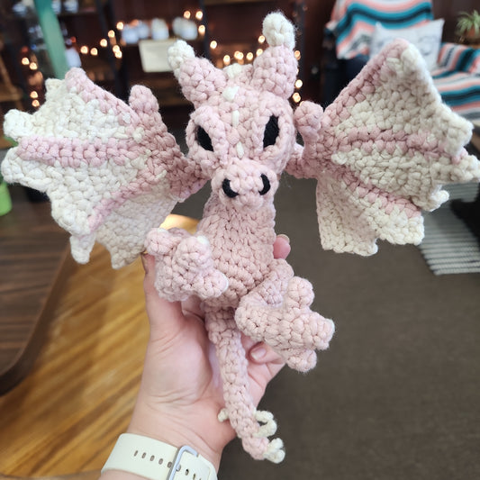 Crochet Creatures - Dragon | Mini Pink & White