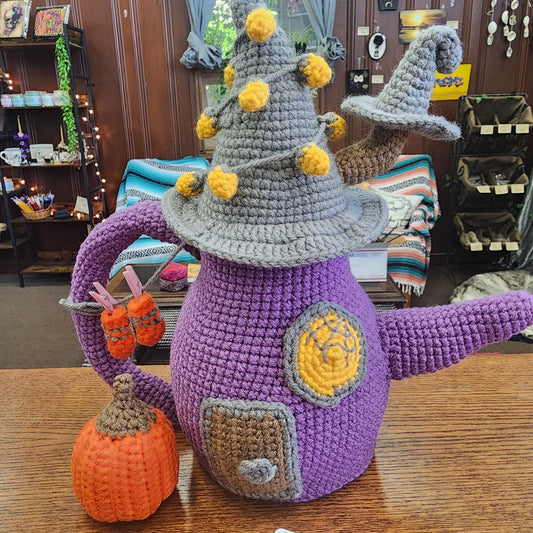 Witch Teapot House With Pumpkin