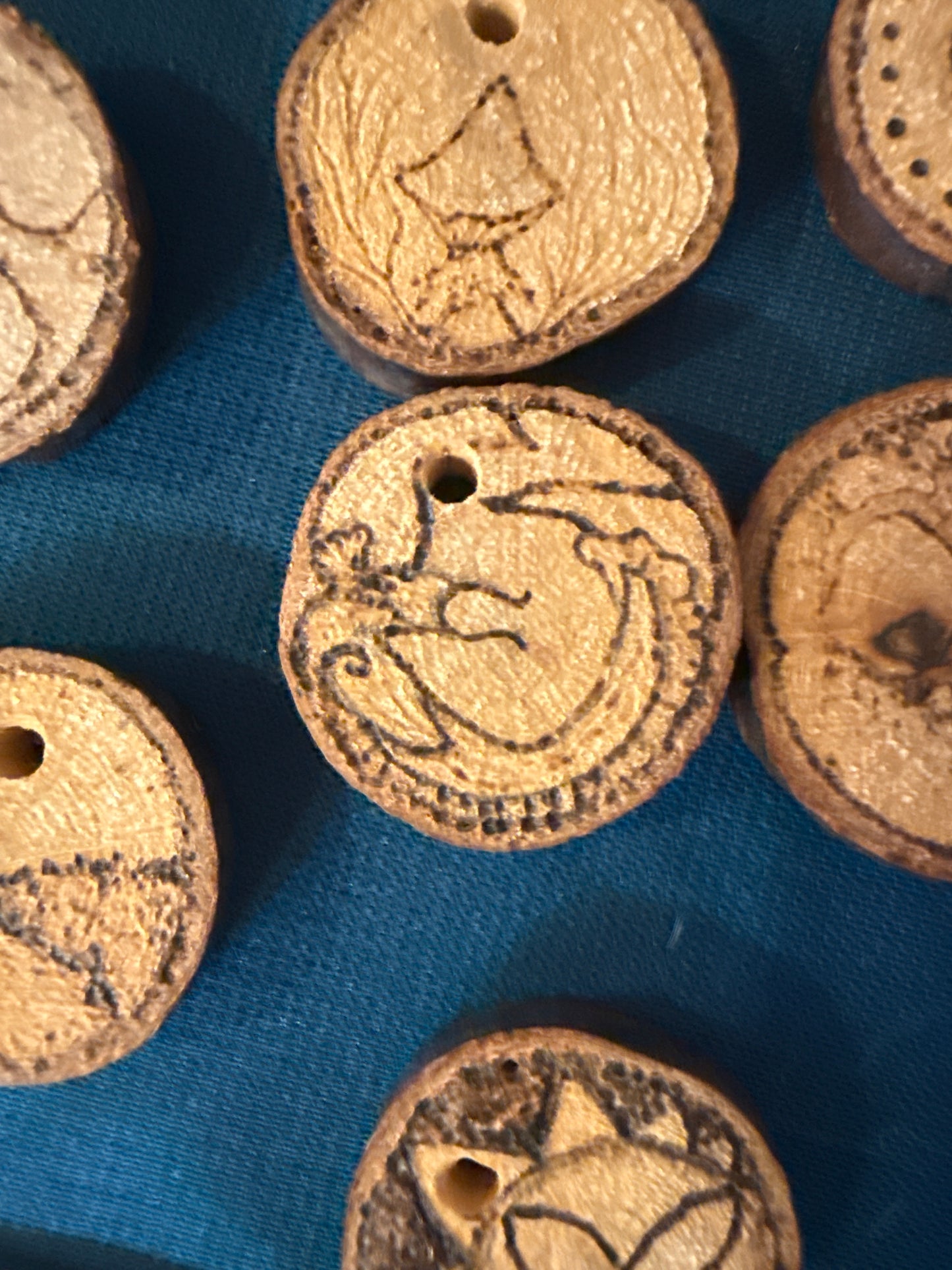 Wood burns pendants