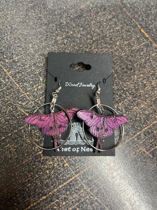 Purple Butterfly Earrings