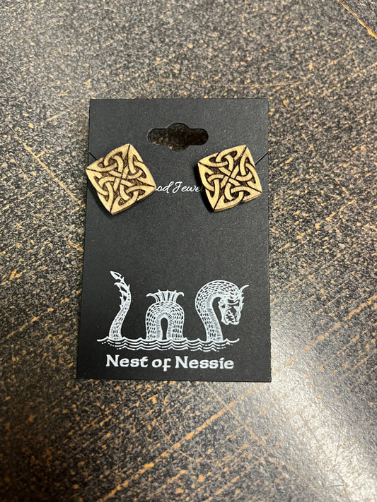 Wooden Celtic Knot Earrings