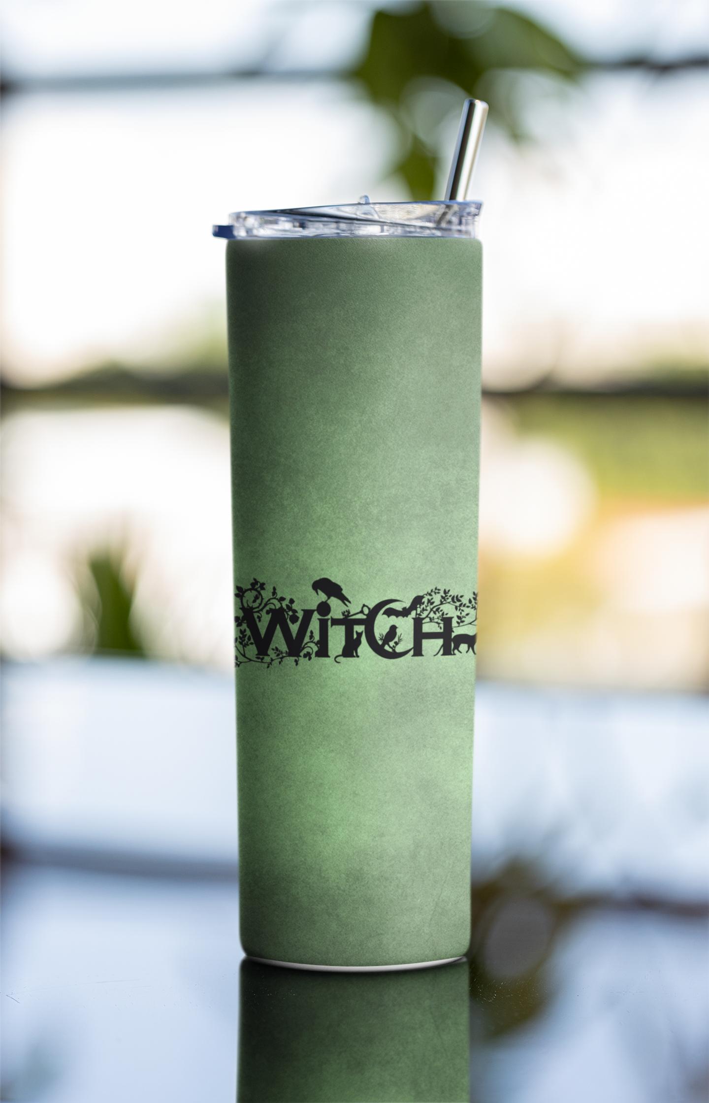 Witch 20 oz Skinny Tumbler | Soft Pink or Warm Green