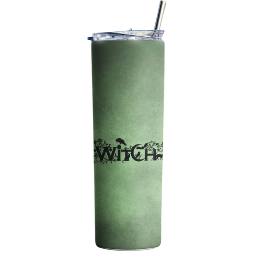 Witch 20 oz Skinny Tumbler | Soft Pink or Warm Green